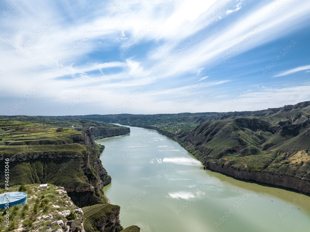 view of landscape of river huang he in shanxi view of landscape of river huang he in shanxi