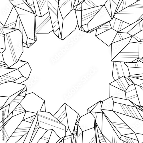 Frame with crystals. Jewelry precious or semiprecious gem stones.