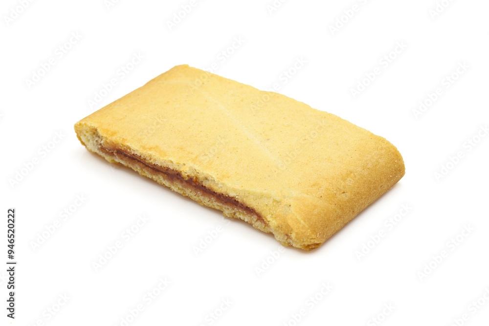Fruity jam filled biscuit isolated on white background Fruity jam filled biscuit isolated on white background