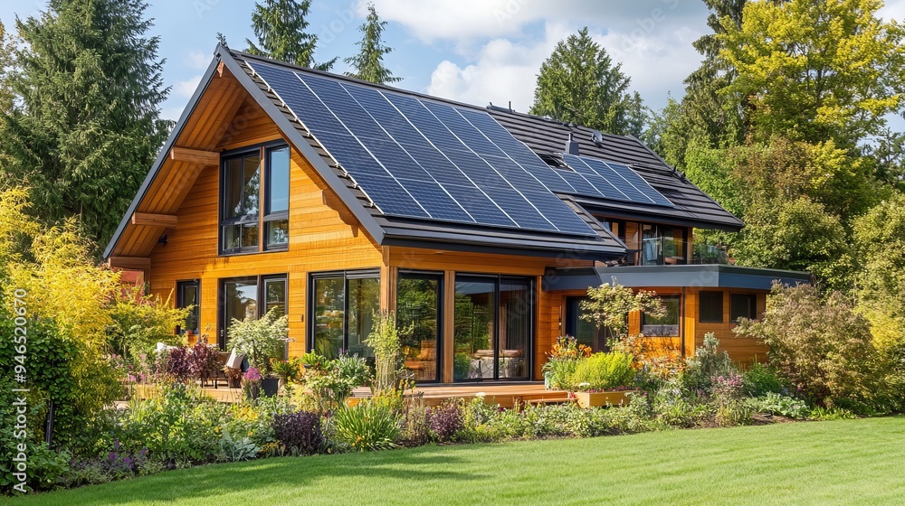 garden house with many windows, surrounded by green trees and flowers garden house with many windows, surrounded by green trees and flowers