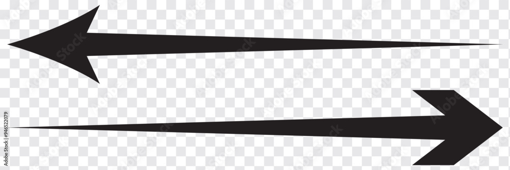 Long arrows icon set. Vector set of trendy long arrows left and right in flat style. Black arrows vector illustration. Icons isolated. EPs 10. Long arrows icon set. Vector set of trendy long arrows left and right in flat style. Black arrows vector illustration. Icons isolated. EPs 10.