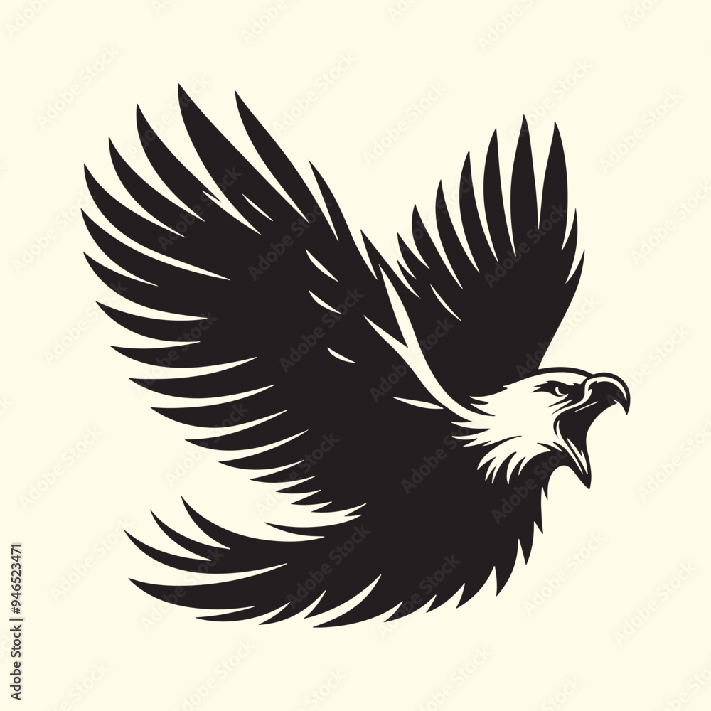 Editable Black Eagle Silhouette Design in Vector Format on Transparent Background Editable Black Eagle Silhouette Design in Vector Format on Transparent Background