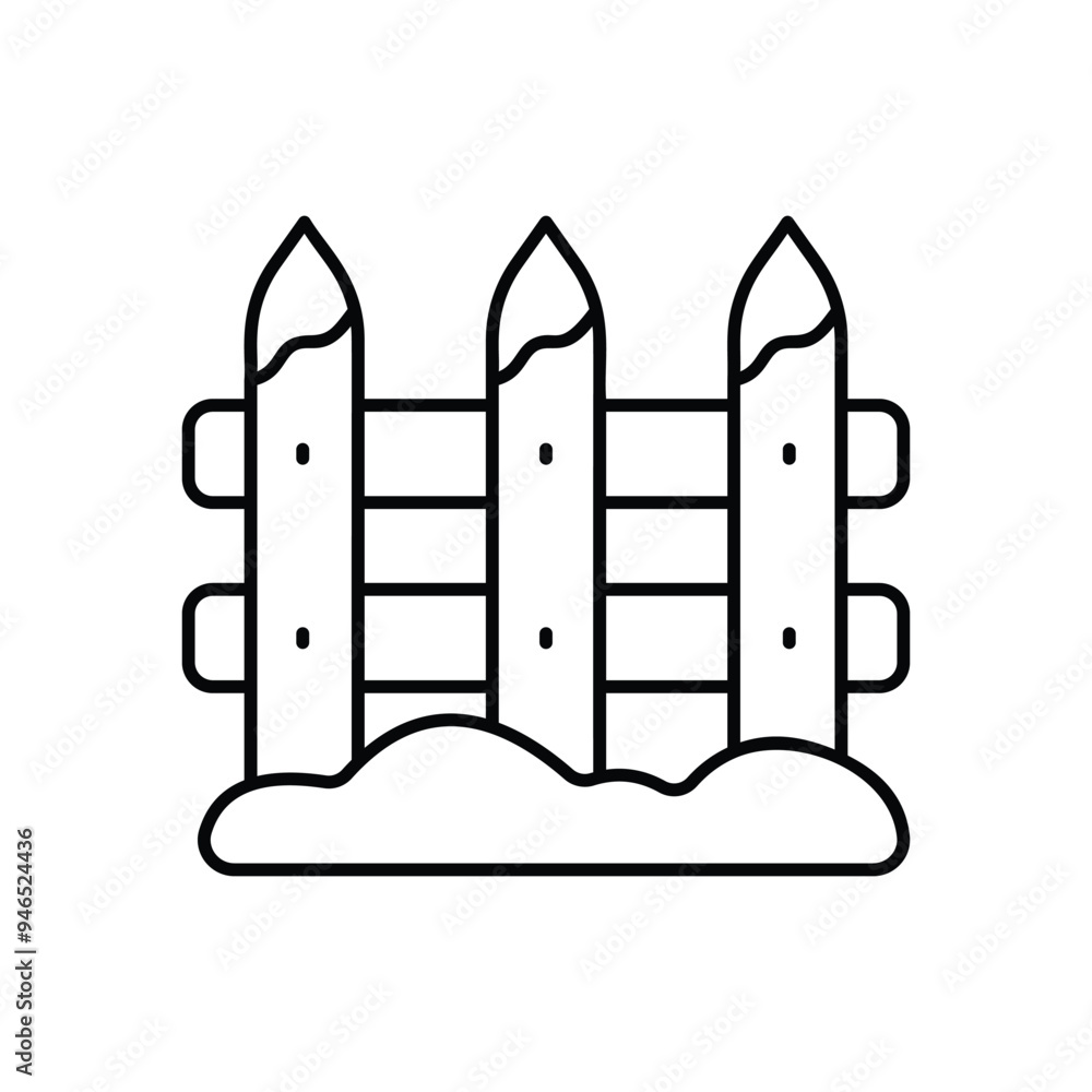 Snowy Fence vector icon Snowy Fence vector icon