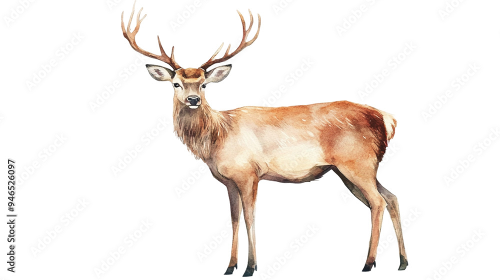 Fototapeta premium watercolor of deer isolated on transparent background
