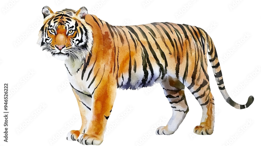 Obraz premium watercolor of tiger isolated on transparent background