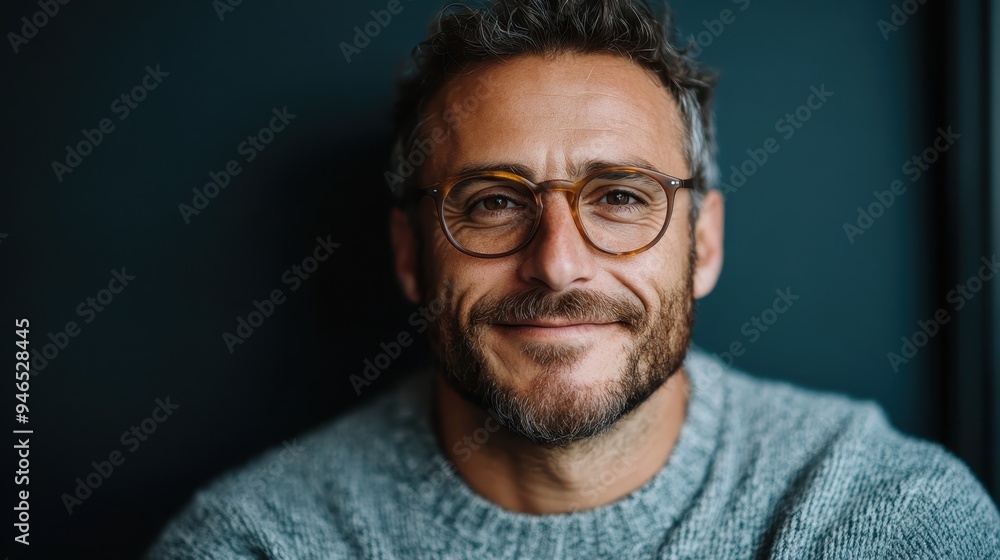 A portrait of an older man with glasses, sporting a gray sweater and a warm, friendly smile, showcasing character and wisdom with subtle joy in a cozy setting. A portrait of an older man with glasses, sporting a gray sweater and a warm, friendly smile, showcasing character and wisdom with subtle joy in a cozy setting.
