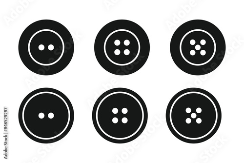 Clothing buttons collection vector. Sewing button for clothes icons set. 