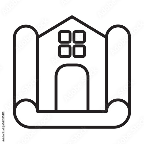 House Blueprint icon Design photo