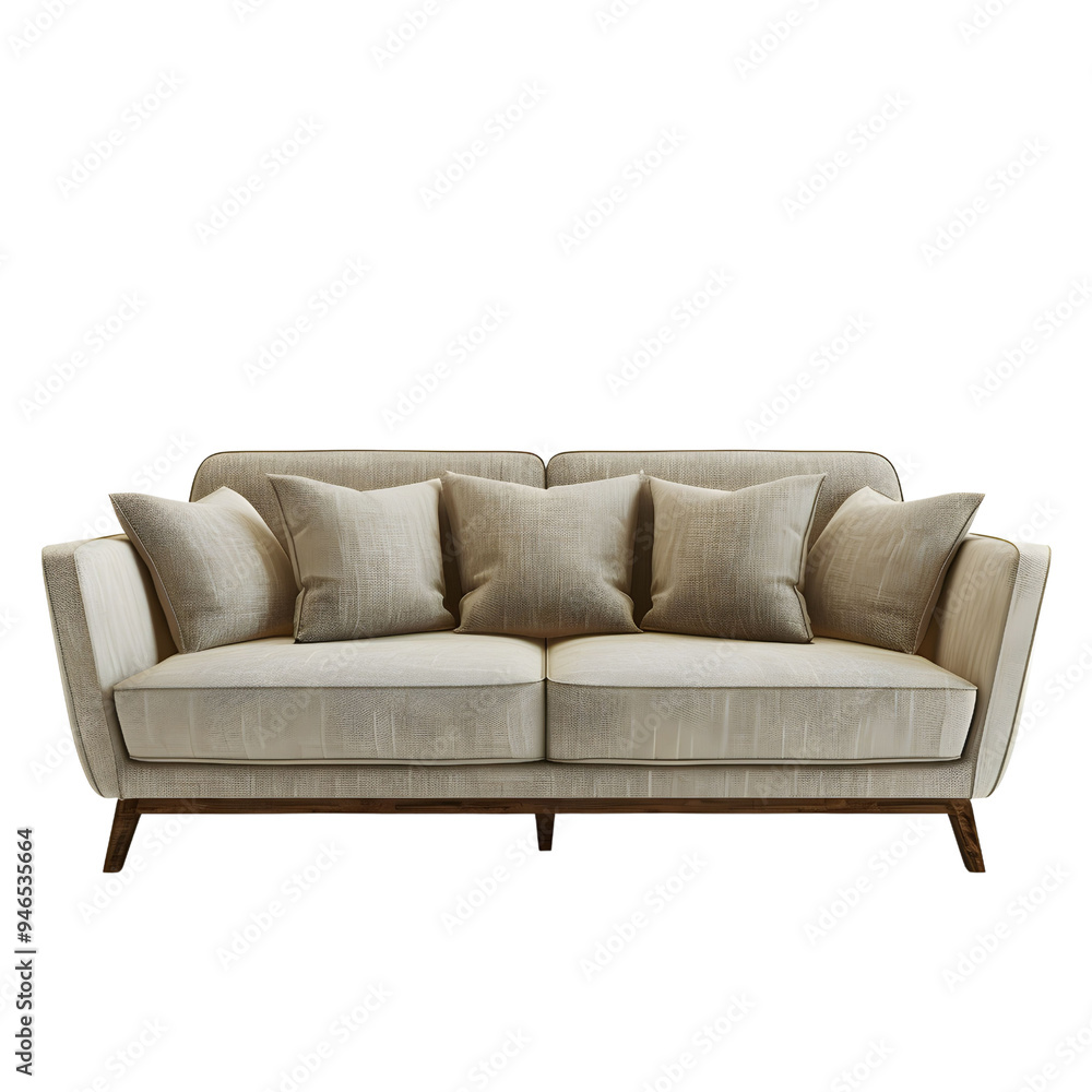 Modern Sofa isolated on a transparent background, 3D rendering. Modern Sofa isolated on a transparent background, 3D rendering.
