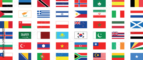 World flags. National flags set. Flags of countries