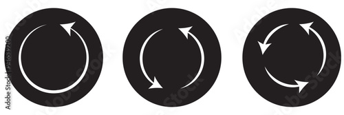 Refresh vector icon set black filled and outlined style. refresh, restart or reload vector symbol.