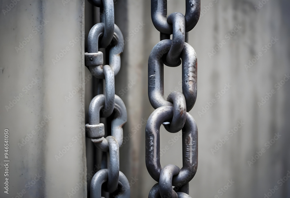 Concept photo of rustic silver chains on wooden table Concept photo of rustic silver chains on wooden table