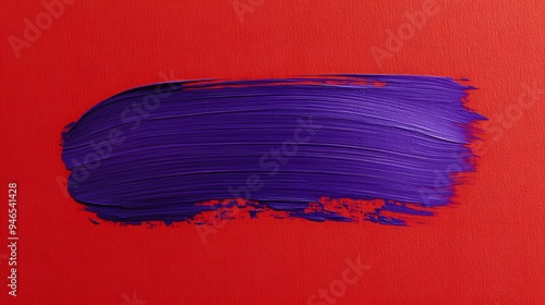 Purple Paint Stroke on Red Background, Abstract Image, Texture, Pattern, Wallpaper, Cover and Screen for Smartphone, PC, Laptop, 9:16 and 16:9 Format