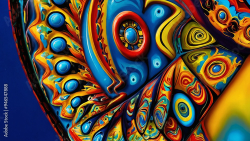 AI-Generated Afro-Colombian Art with Abstract Shapes and Symbols