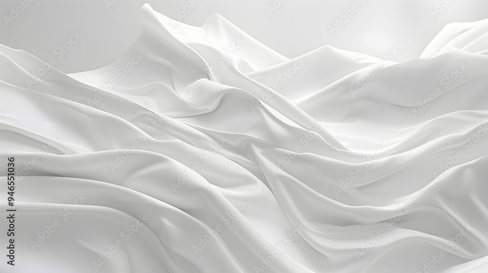 Soft Flowing Fabric Texture Against Crisp White Backdrop Soft Flowing Fabric Texture Against Crisp White Backdrop
