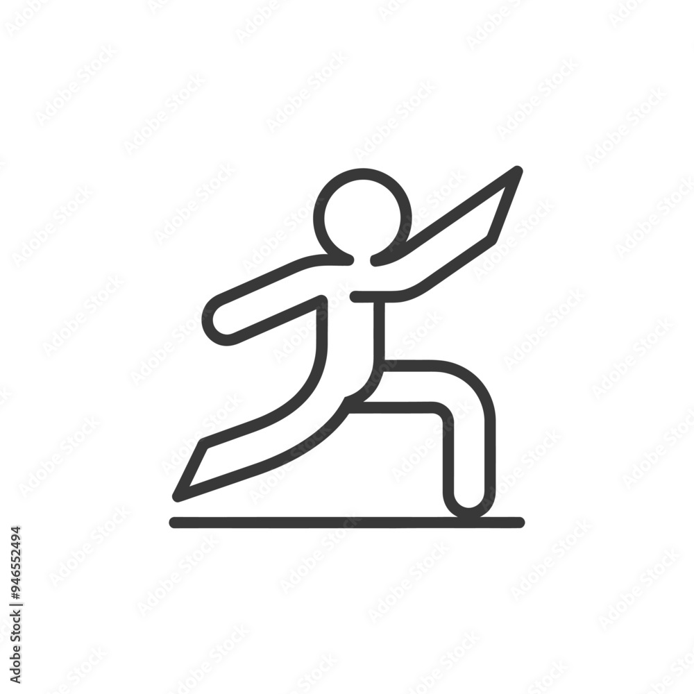 Line Art Illustration of a Person Performing a Karate Pose Line Art Illustration of a Person Performing a Karate Pose