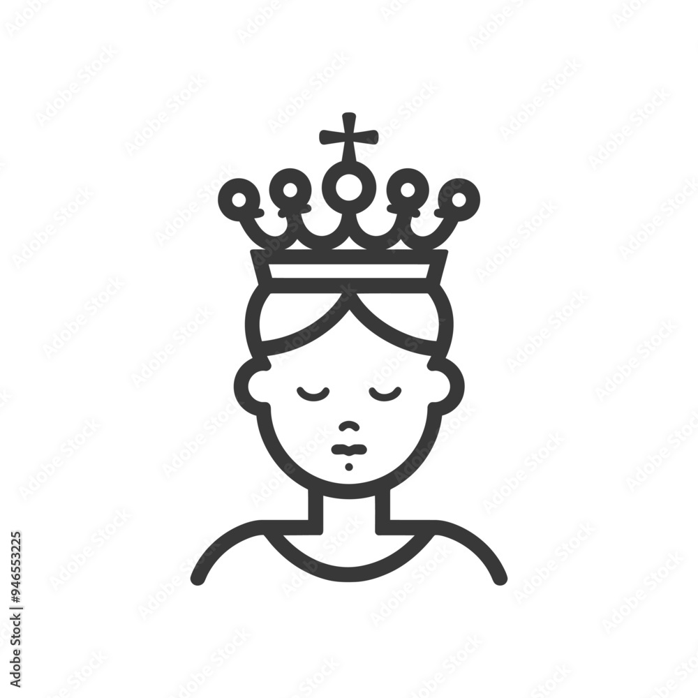 Line Art Illustration of a Person Wearing a Crown Line Art Illustration of a Person Wearing a Crown