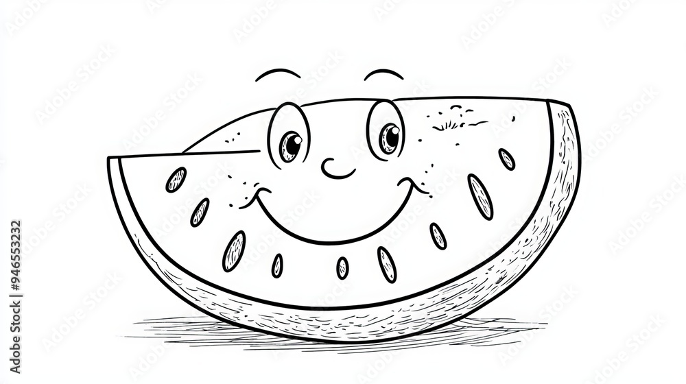 Engage your child in a fun and educational activity with our printable coloring page featuring a cheerful melon. This coloring page will not only entertain your little one Engage your child in a fun and educational activity with our printable coloring page featuring a cheerful melon. This coloring page will not only entertain your little one