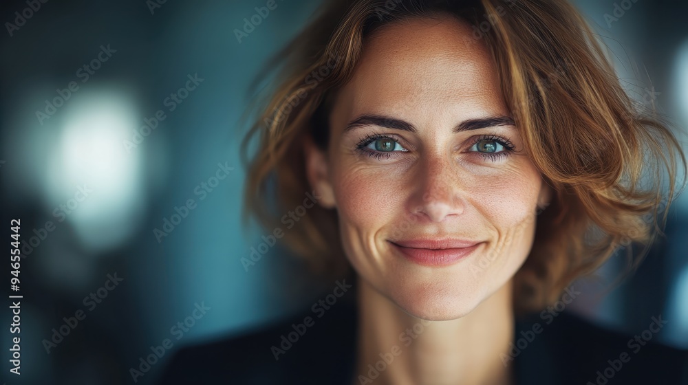 A confident businesswoman with wavy hair is captured smiling warmly, dressed in professional attire, reflecting her positive demeanor and strong presence in the business world. A confident businesswoman with wavy hair is captured smiling warmly, dressed in professional attire, reflecting her positive demeanor and strong presence in the business world.
