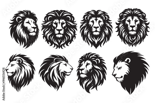 lion head silhouette vector illustration