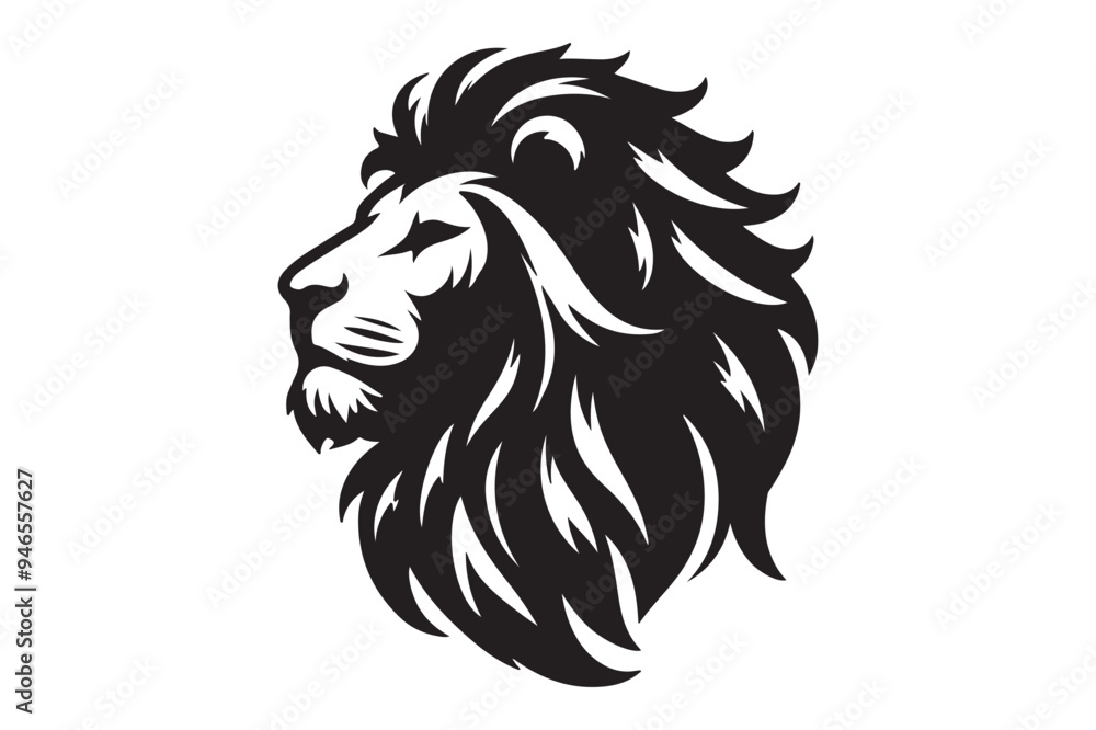 lion head silhouette vector illustration lion head silhouette vector illustration