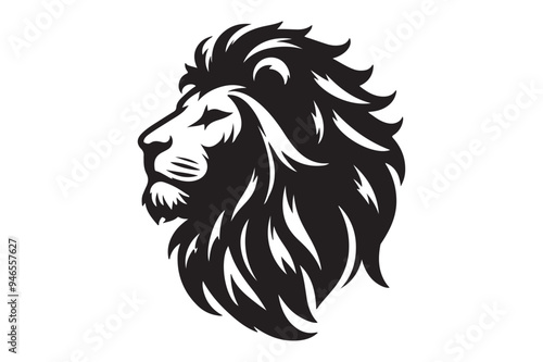 lion head silhouette vector illustration