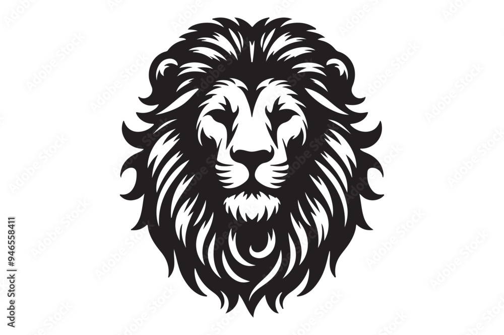 Fototapeta premium lion head silhouette vector illustration