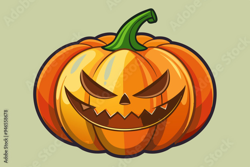 Halloween pumpkin, watercolor clipart illustration with isolated background.
