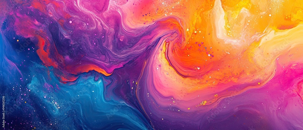 Glossy acrylic paint swirls with vibrant, fluid textures and bold color transitions, creating an energetic, artistic background with dynamic movement Glossy acrylic paint swirls with vibrant, fluid textures and bold color transitions, creating an energetic, artistic background with dynamic movement