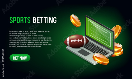 Sports betting banner. Banner for a website. Vector illustration.