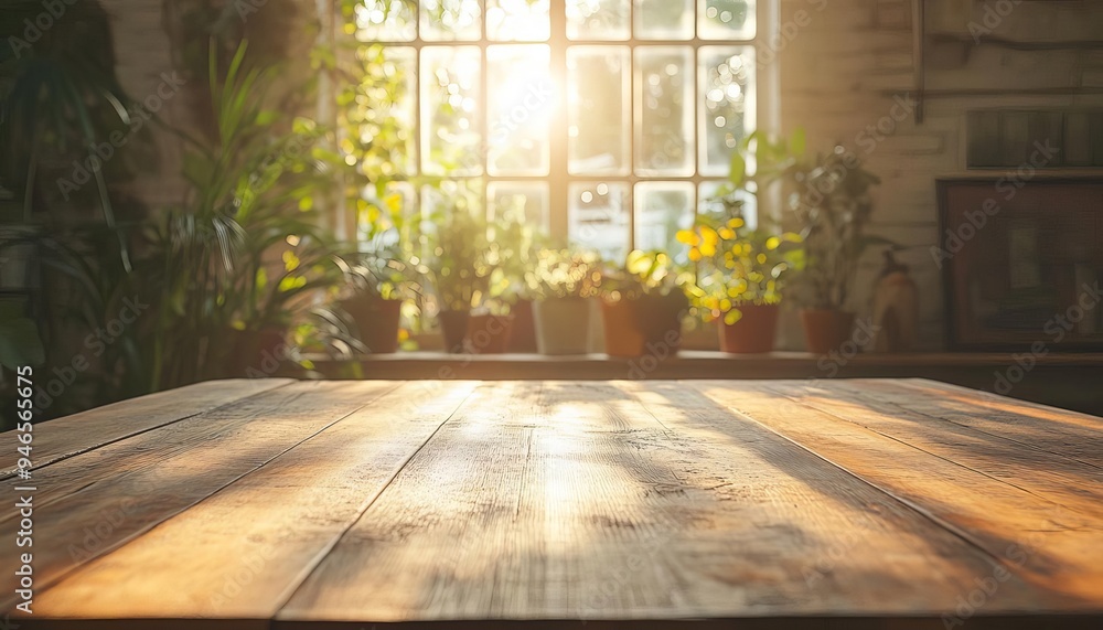 A warm, sunlit wooden table in a cozy indoor garden ambiance, surrounded by vibrant plants and natural light. A warm, sunlit wooden table in a cozy indoor garden ambiance, surrounded by vibrant plants and natural light.