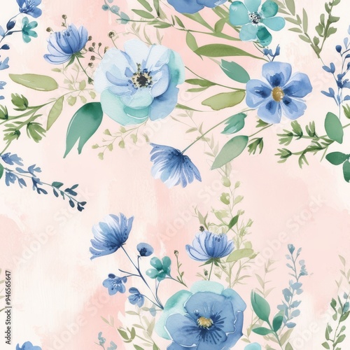 Serene floral pattern with subtle details and soft pastel tones, perfect for stylish decor and design