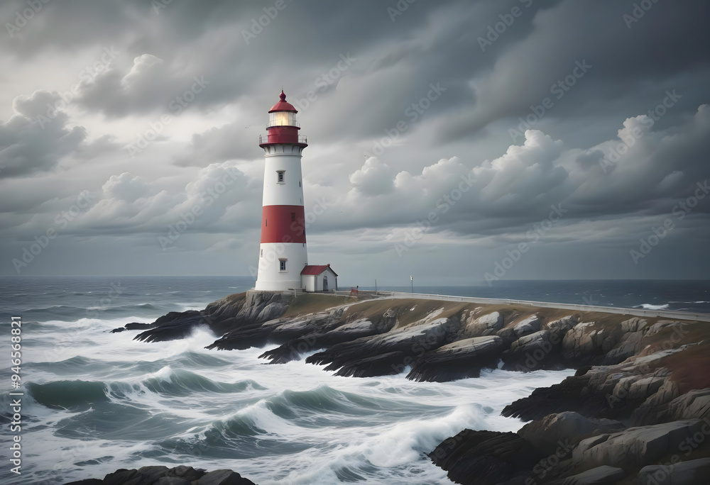 Concept photo of a lighthouse, wallpaper Concept photo of a lighthouse, wallpaper