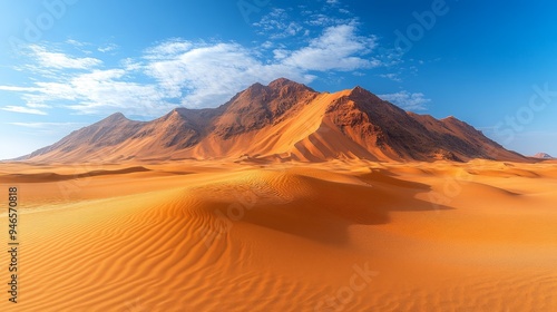 A beautiful desert landscape under the daylight with a clean, blue summer sky.