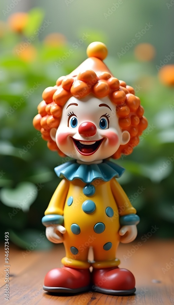 Fototapeta premium A colorful clown figurine-with a big smile