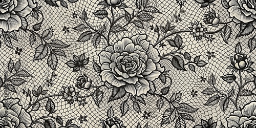 Black and White Floral Lace Pattern, Floral, Pattern, Lace