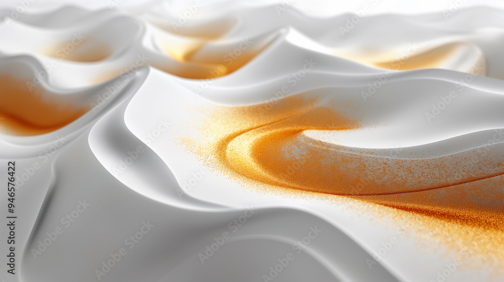 A white and orange wave with a lot of sand A white and orange wave with a lot of sand