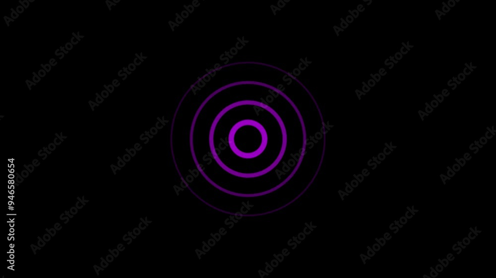 Abstract Futuristic Radio Wave Signal. Digital Radio Waves Diffusion Animation