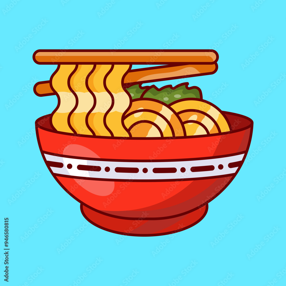 Noodle With Chopstick Cartoon Vector Icon Illustration
Noodle With Chopstick Cartoon Vector Icon Illustration