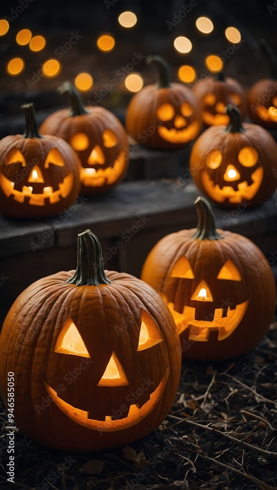 Pumpkin with Carved Smile and Candle Pumpkin with Carved Smile and Candle