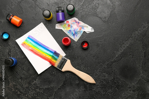 Paper sheet with paints str...