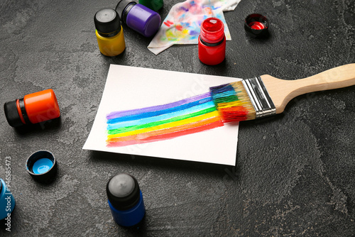 Paper sheet with paints str...