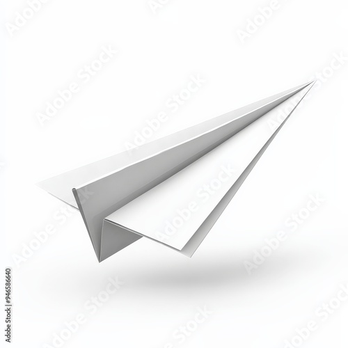 Paper Airplane in Flight.