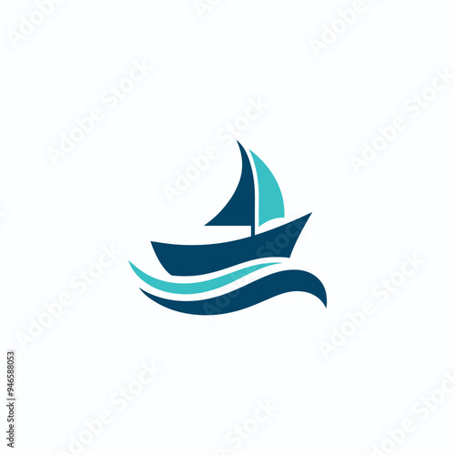 Nautical Crest Boat Logo Vector Design