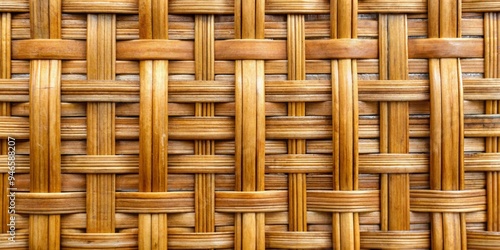 Woven Bamboo Texture Close-Up of Interlocking Stripes, wicker, weave, pattern