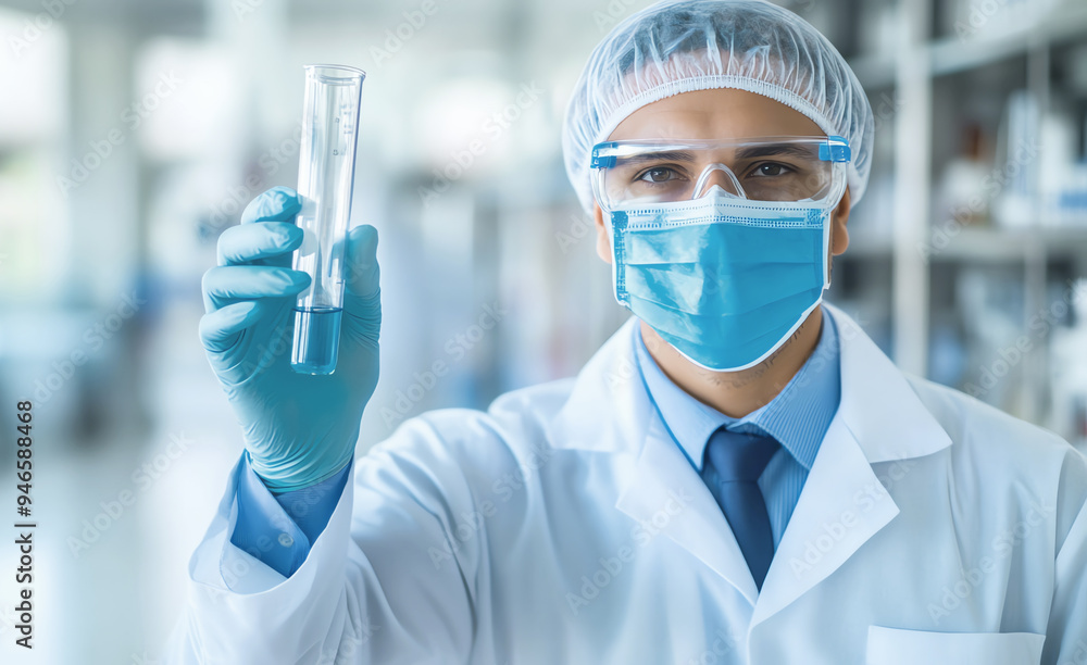 scientist holding a test tube, AI generated scientist holding a test tube, AI generated