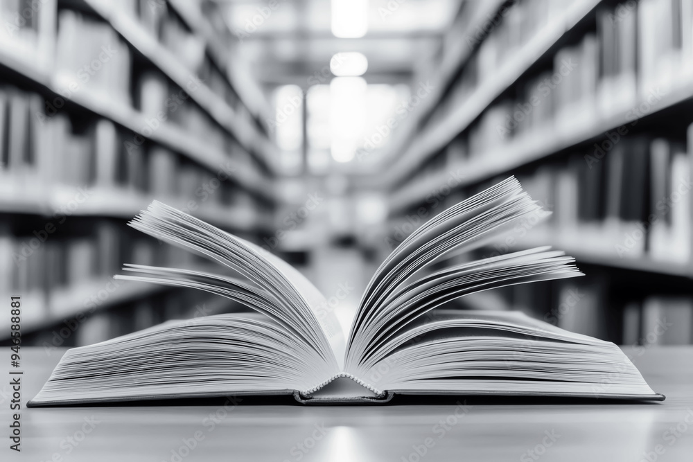 Fototapeta premium A close-up of an open book, AI generated