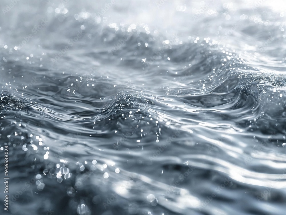 Closeup of water surface with gentle waves and sunlight reflections. Closeup of water surface with gentle waves and sunlight reflections.