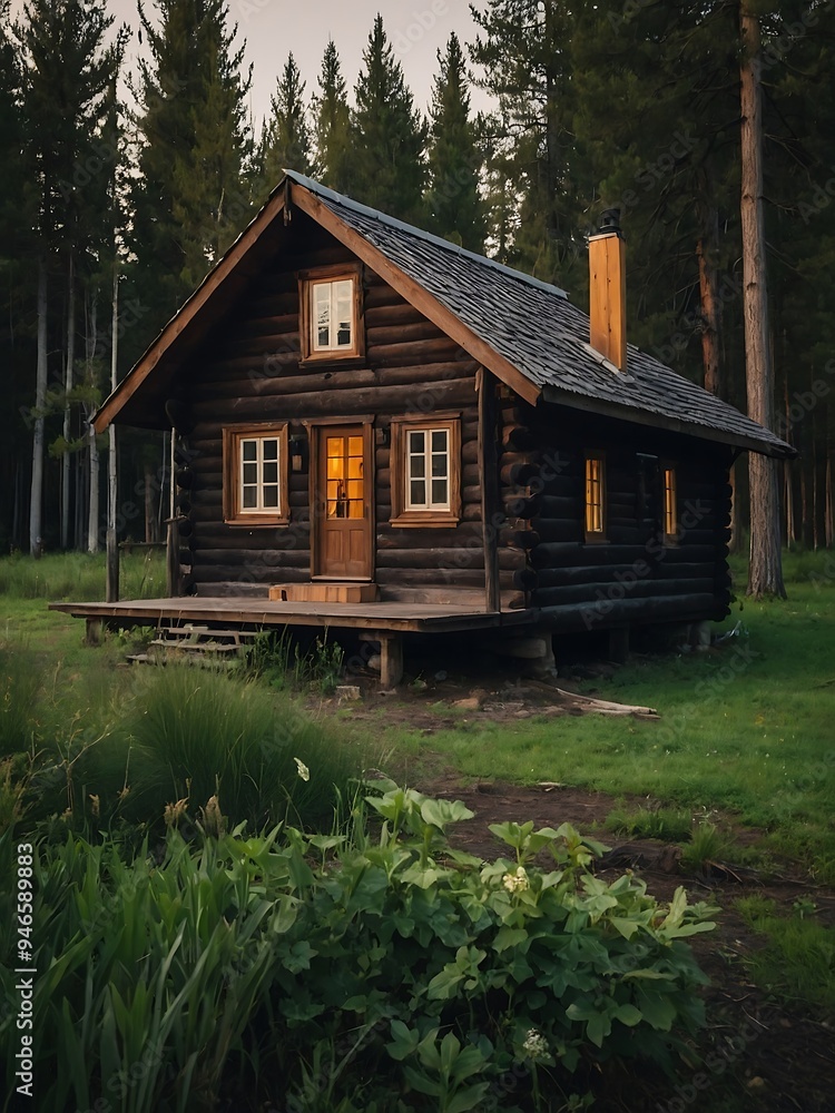 Quaint Wooden House in Forest Quaint Wooden House in Forest