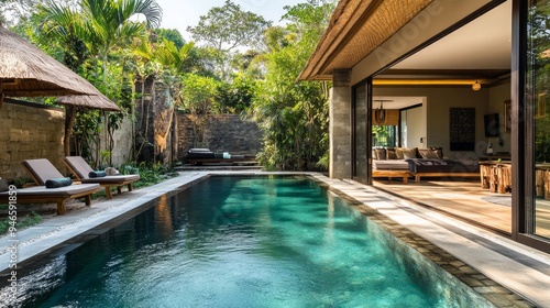 Wallpaper Mural Bali, Indonesia offers an opulent tropical jungle villa resort with a magnificent swimming pool for a lavish holiday weekend getaway. Torontodigital.ca